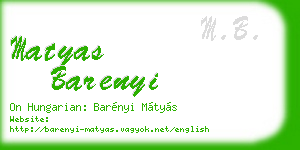 matyas barenyi business card
